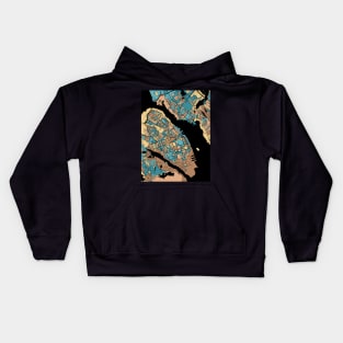 Halifax Map Pattern in Mid Century Pastel Kids Hoodie